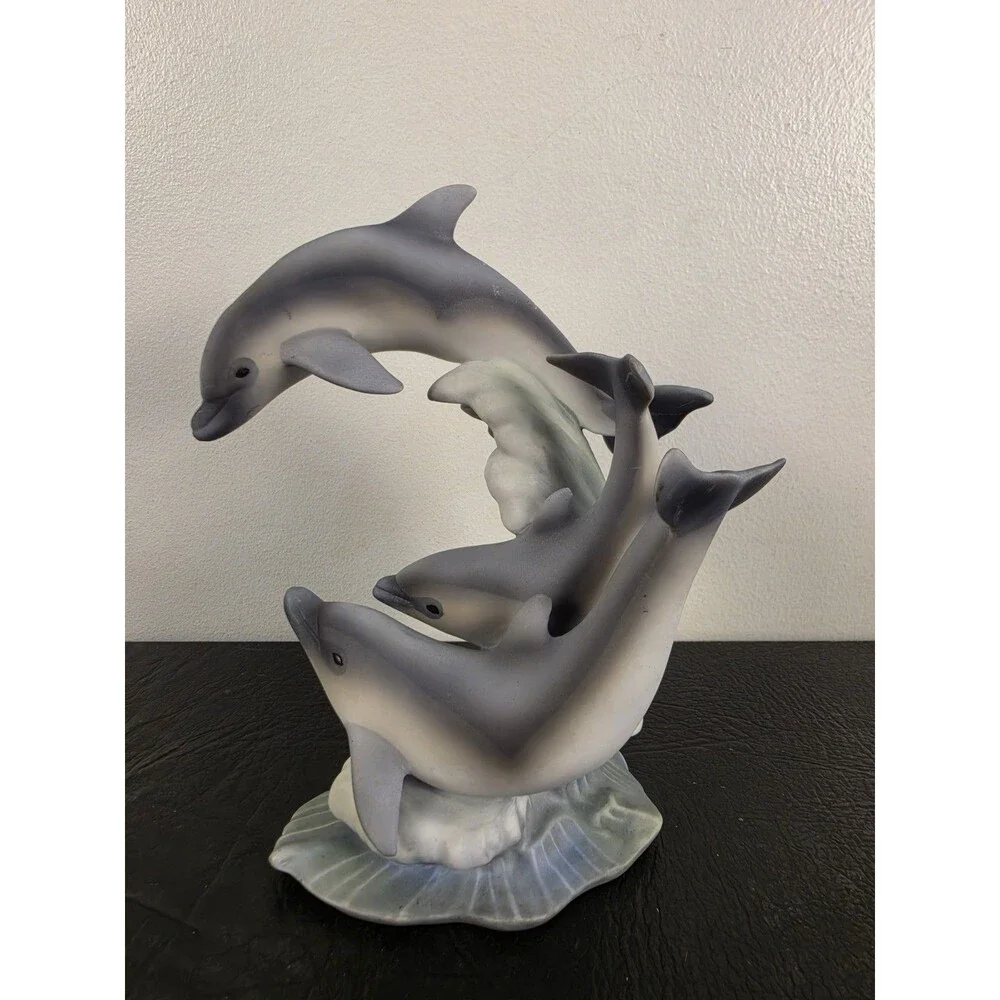 Homco Endangered Species collection. Dolphins. Masterpiece Porcelain. 1994